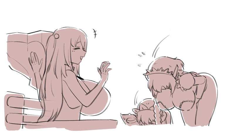 black wyrm, salacia, and mini black wyrm (last origin) drawn by mogijabgo