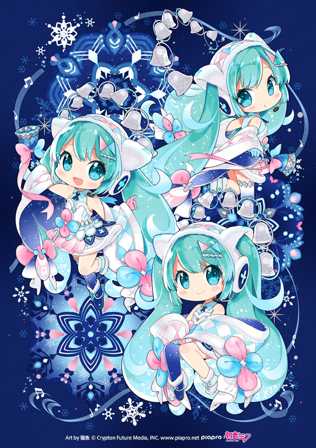 hatsune miku and magical mirai miku (vocaloid and 1 more) drawn by mao_yu
