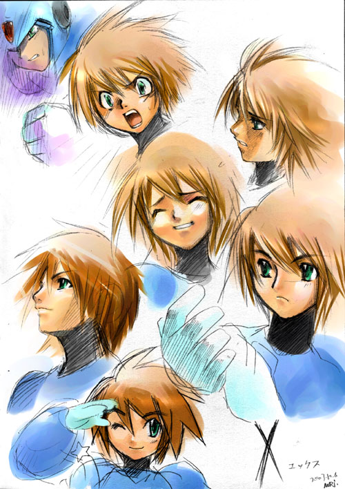 x (mega man and 1 more) drawn by mri