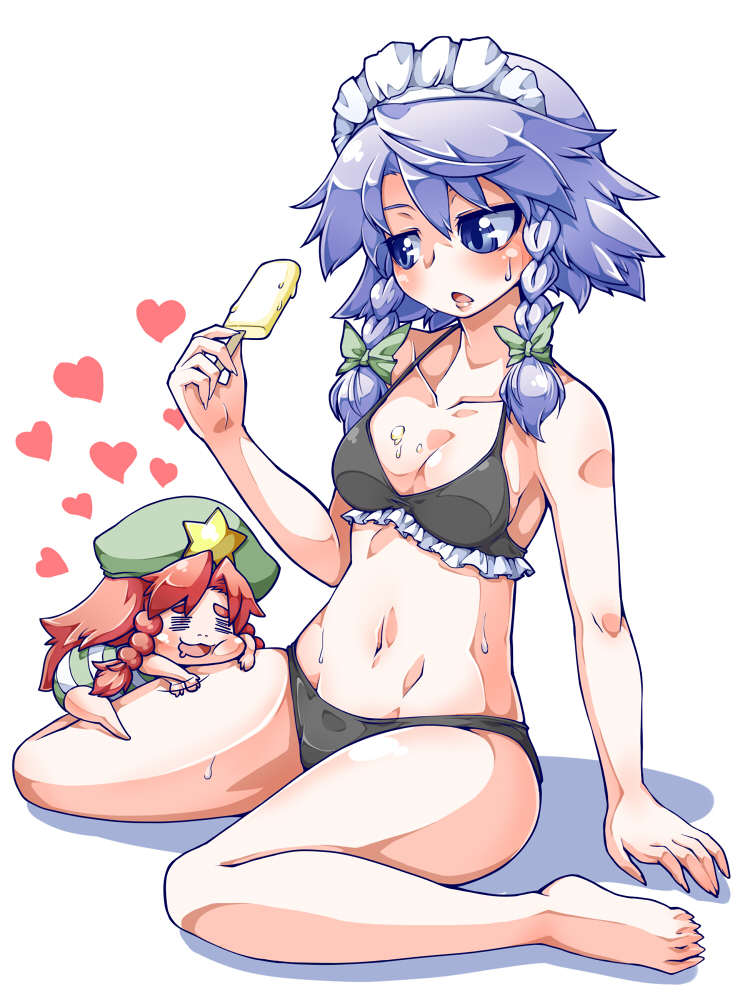izayoi sakuya and hong meiling (touhou) drawn by ekus_(xo_ekus)