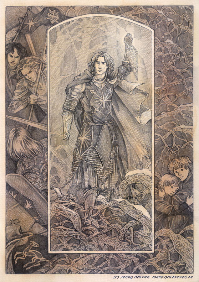 maedhros, celegorm, curufin, elured, dior, and 1 more (tolkien's legendarium and 1 more) drawn by jenny_dolfen