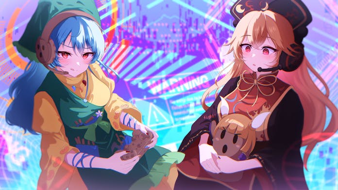 junko, haniyasushin keiki, and joutouguu mayumi (touhou) drawn by rinkaito1231