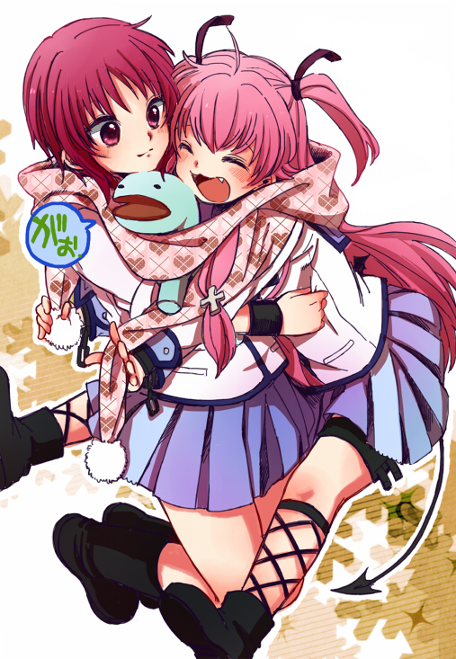 yui and iwasawa masami (angel beats!) drawn by kono_sanorou