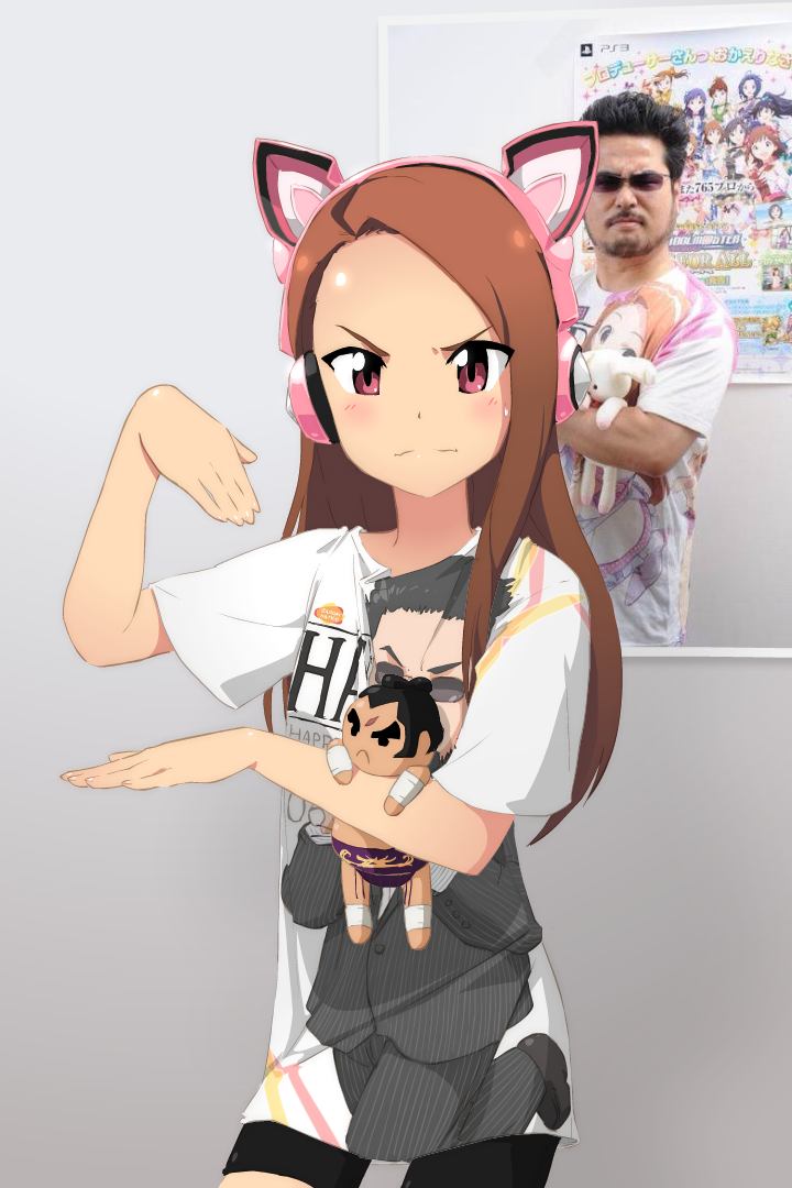 minase iori, usa-chan, ganryu, and harada katsuhiro (idolmaster and 1 more) drawn by john_su