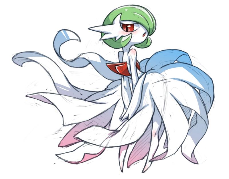 gardevoir and mega gardevoir (pokemon) drawn by kemonomichi_(blue_black)