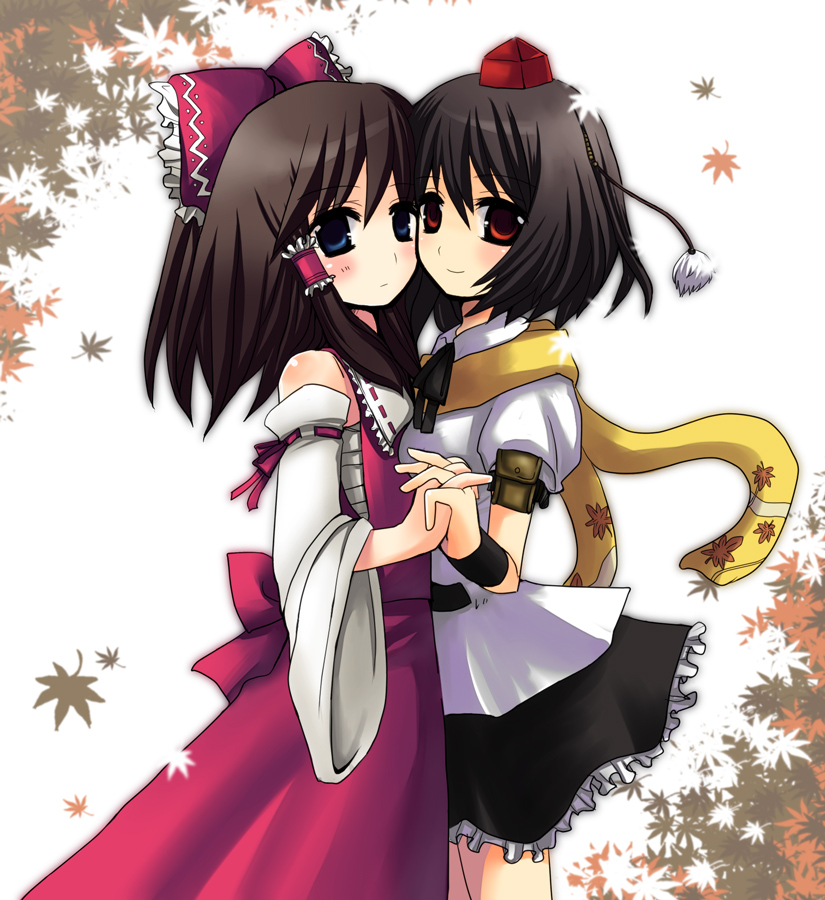 hakurei reimu and shameimaru aya (touhou) drawn by ame_(candycircle)
