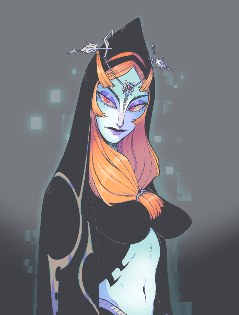 midna (the legend of zelda and 1 more) drawn by cayfett