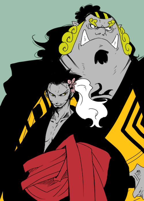 dracule mihawk and jinbe (one piece) drawn by kuroalice-myousai