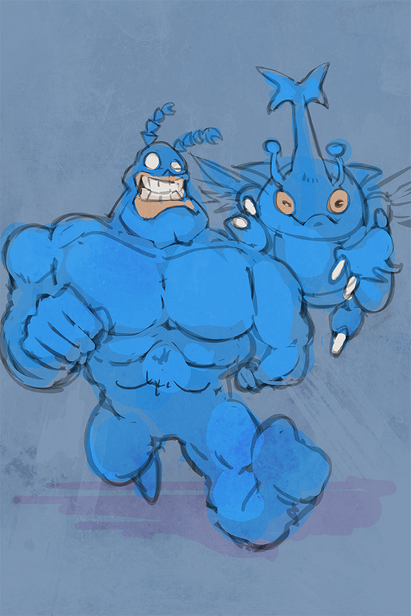 heracross and the tick (pokemon and 1 more) drawn by bummerdude