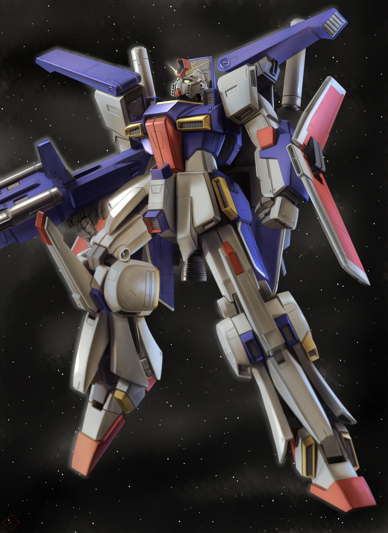 zz gundam (gundam and 1 more) drawn by raybar