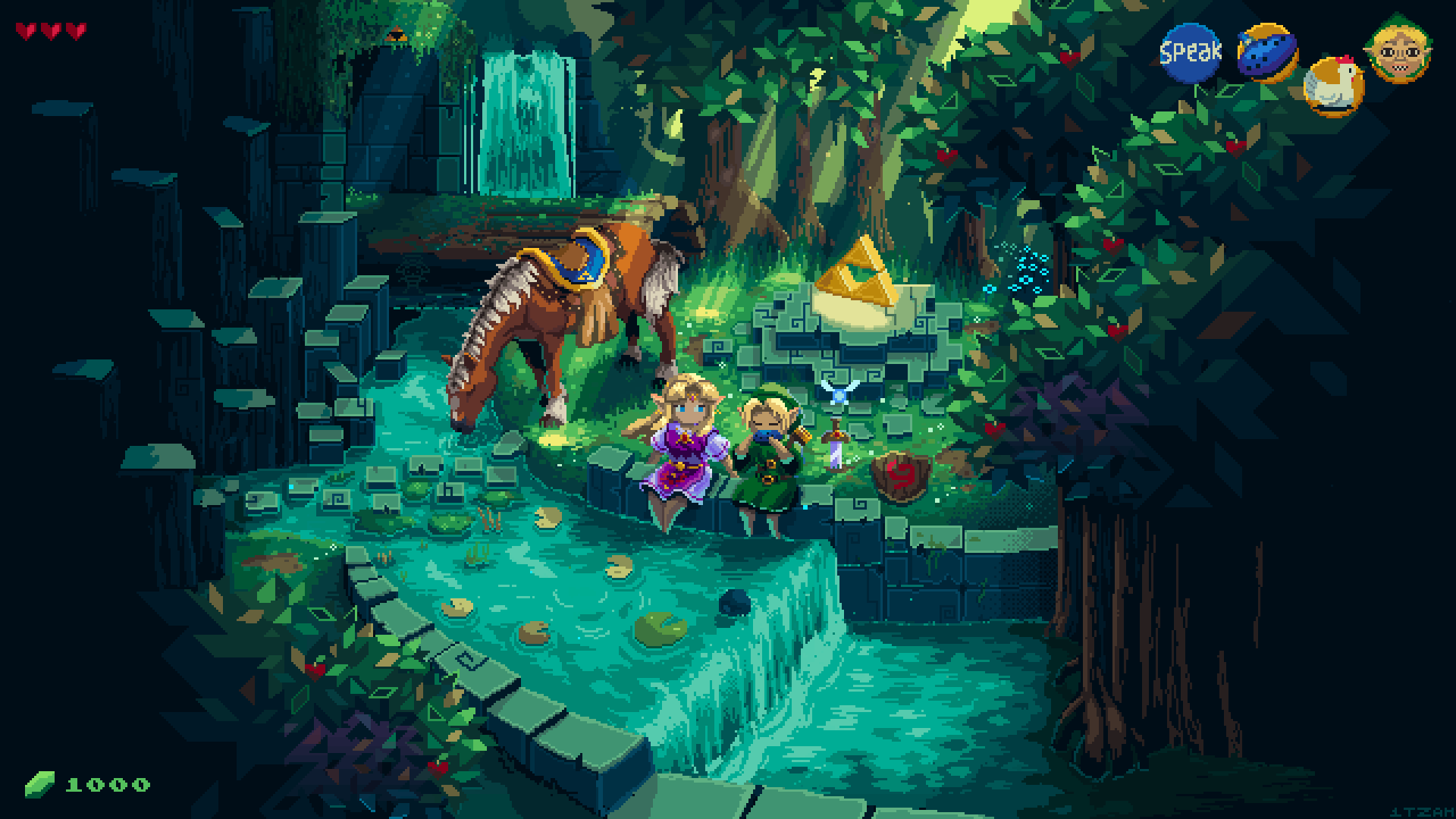 link, princess zelda, navi, epona, and cucco (the legend of zelda and 1 more) drawn by itzah