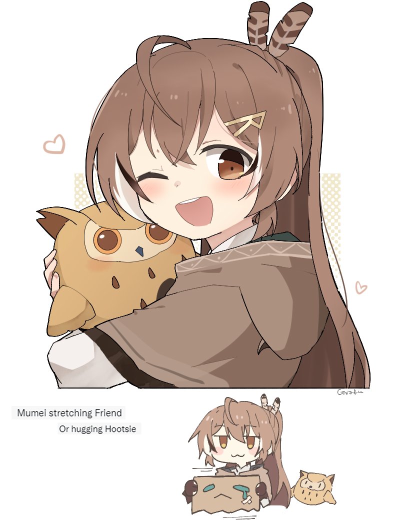 nanashi mumei, friend, and hootsie (hololive and 1 more) drawn by gyaheung