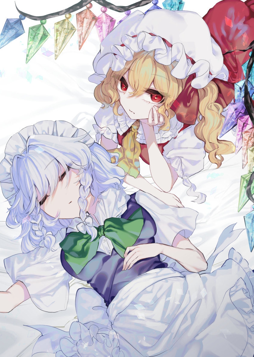 flandre scarlet and izayoi sakuya (touhou) drawn by ishikawa_sparerib