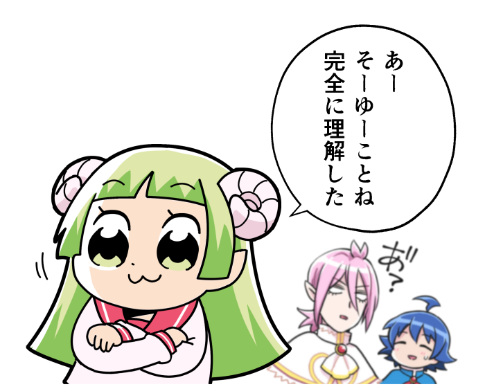 suzuki iruma, valac clara, and asmodeus alice (poptepipic and 1 more) drawn by krazysalt