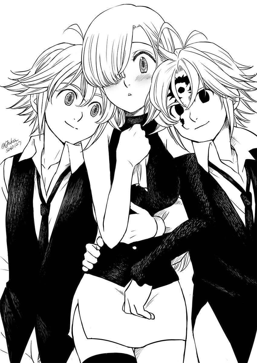 elizabeth liones and meliodas (nanatsu no taizai) drawn by harumiya