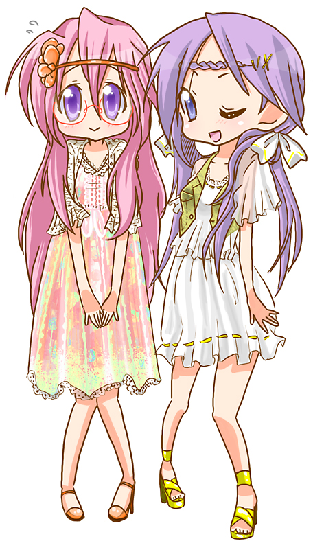 hiiragi kagami and takara miyuki (lucky star) drawn by korekiyo_(zakuro)
