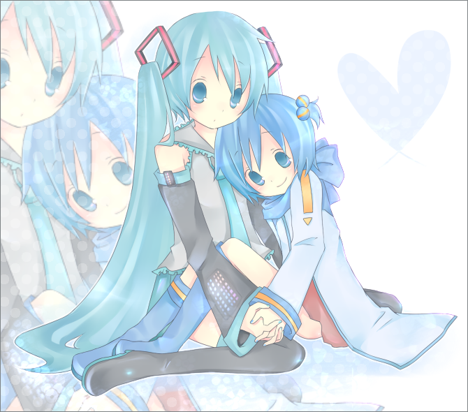 hatsune miku and kaiko (vocaloid) drawn by maimu_(polka)
