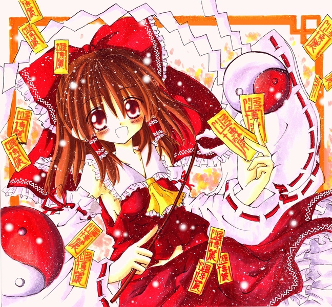 hakurei reimu (touhou) drawn by akatsuki_akira_(glass_no_tsuki)