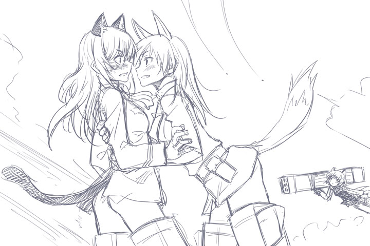 sanya v. litvyak, eila ilmatar juutilainen, and perrine h. clostermann (world witches series and 1 more) drawn by satou_atsuki