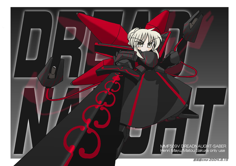 artoria pendragon, saber alter, and dreadnought gundam (fate and 6 more) drawn by kieyza