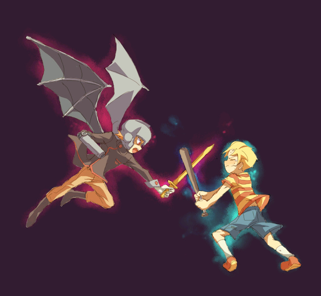 lucas, claus, and masked man (mother and 1 more)