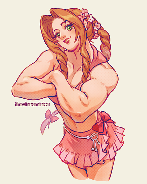 aerith gainsborough (final fantasy and 3 more) drawn by thar_chandran