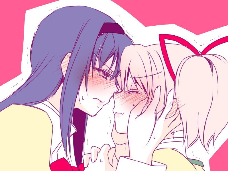 akemi homura and kaname madoka (mahou shoujo madoka magica) drawn by tama_two_(fukuya)