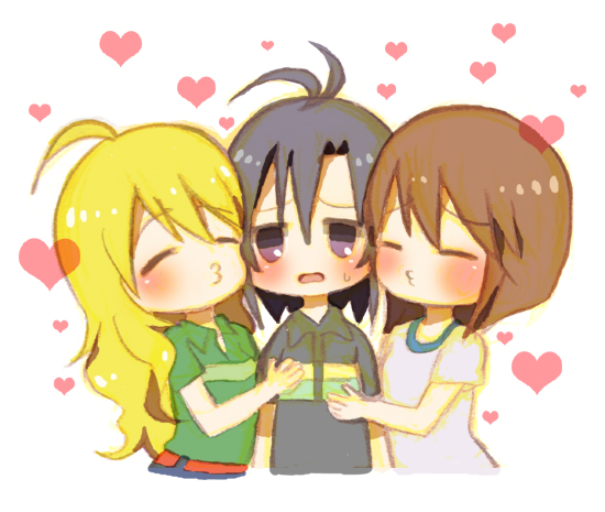 hoshii miki, kikuchi makoto, and hagiwara yukiho (idolmaster) drawn by yamazaki_(7833148)