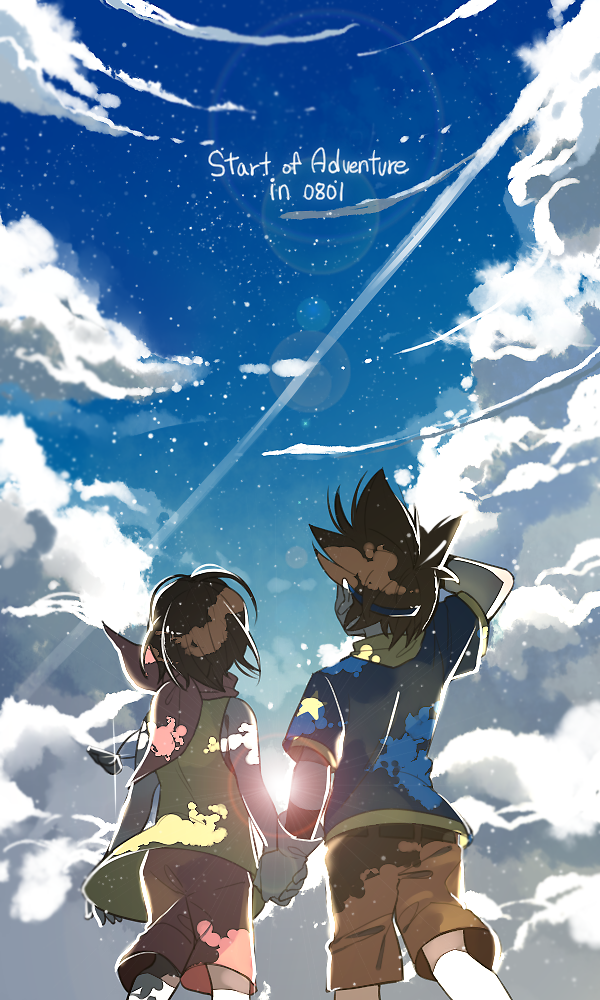 yagami hikari and yagami taichi (digimon and 1 more) drawn by ca_31