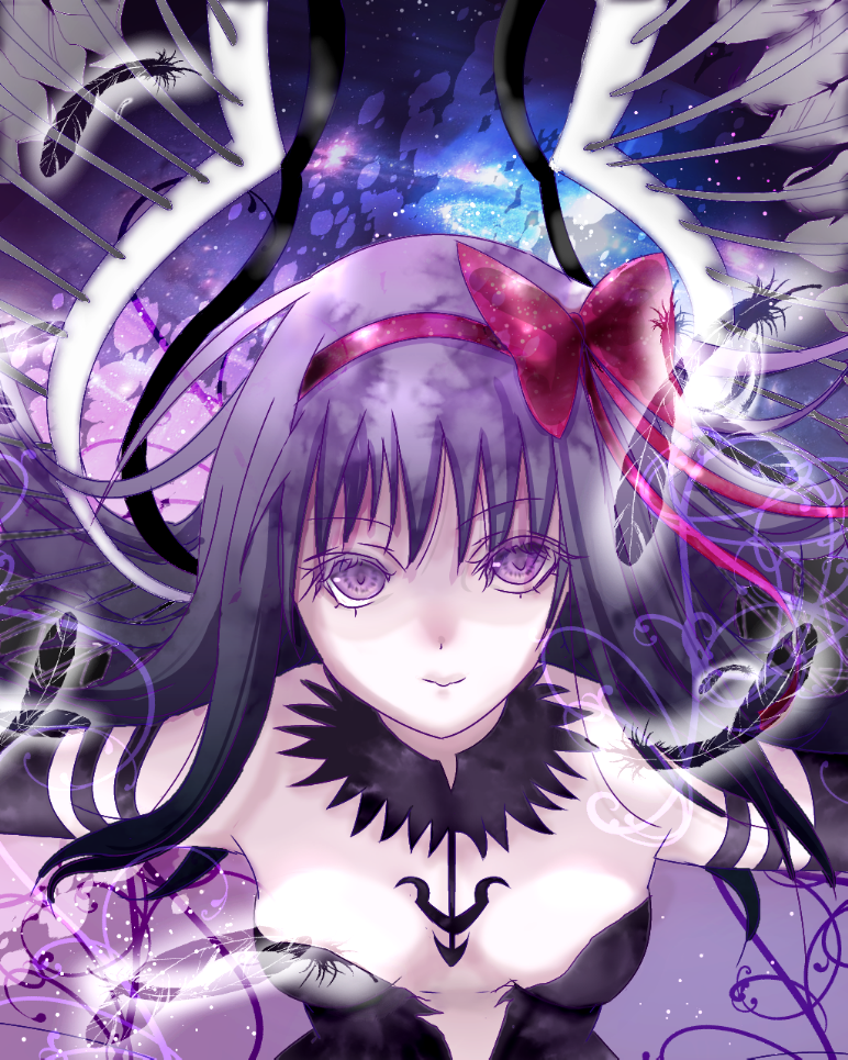 akemi homura and akuma homura (mahou shoujo madoka magica and 1 more) drawn by moudoku_(chaton_u)