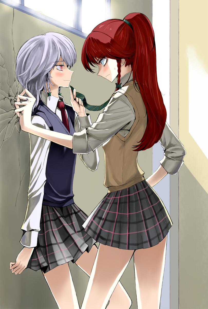 izayoi sakuya and hong meiling (touhou) drawn by hibino_nozomu