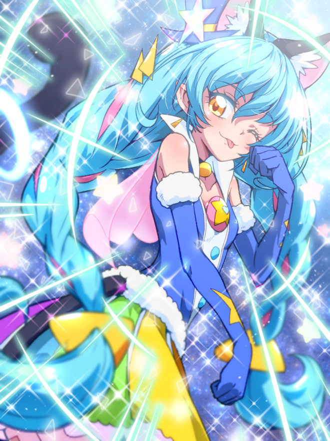 yuni and cure cosmo (precure and 1 more) drawn by tj-type1