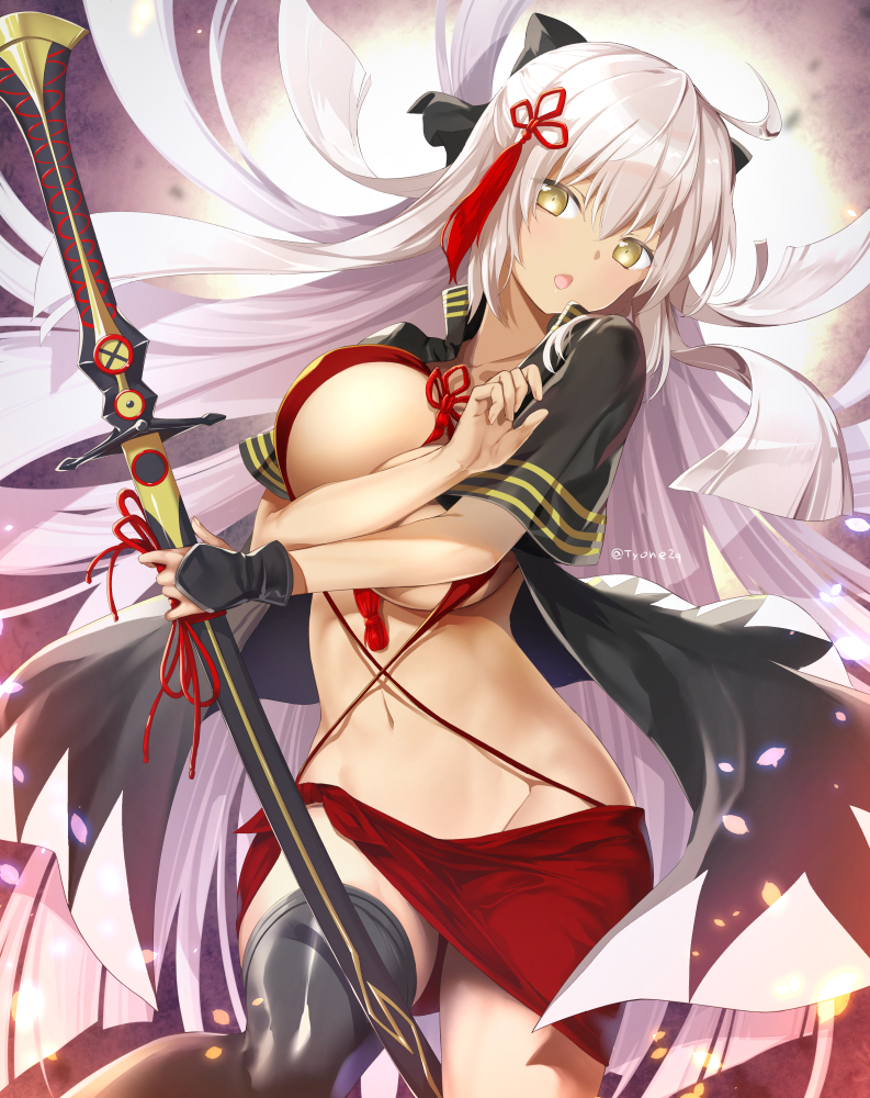 okita souji and okita souji alter (fate and 1 more) drawn by tyone