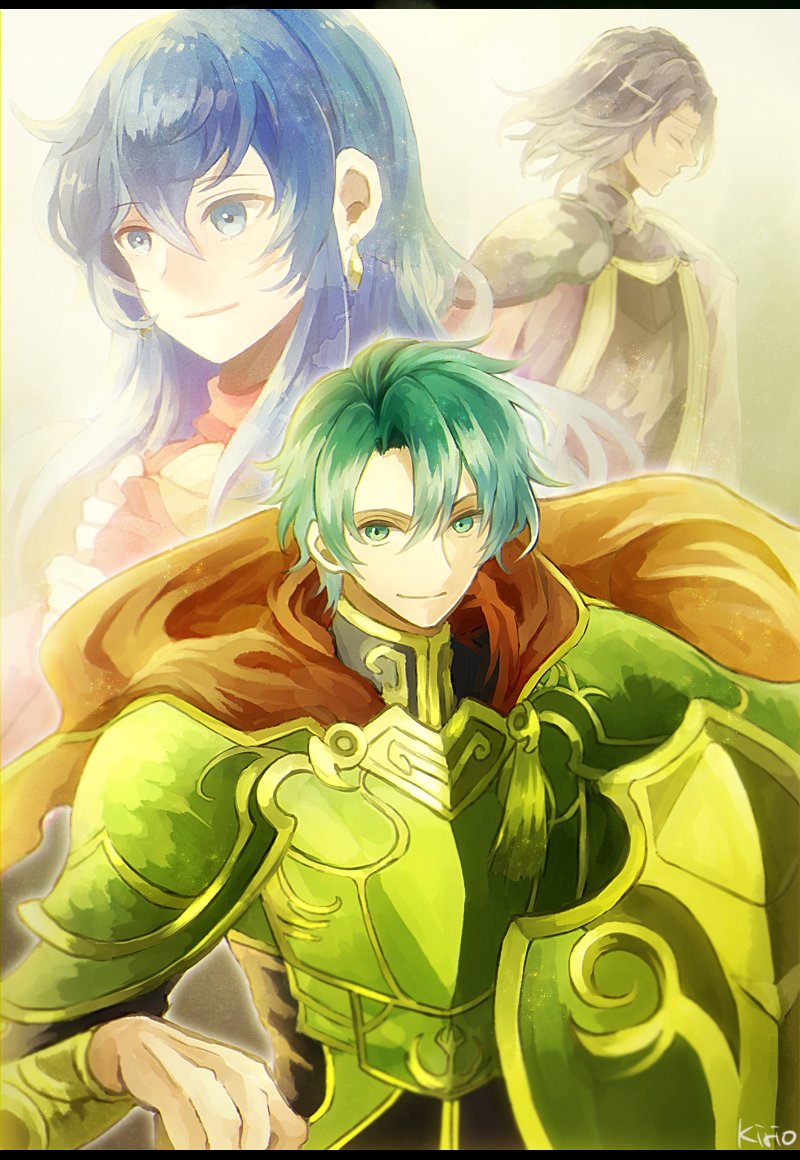 eirika, ephraim, lyon, and fado (fire emblem and 2 more) drawn by okii