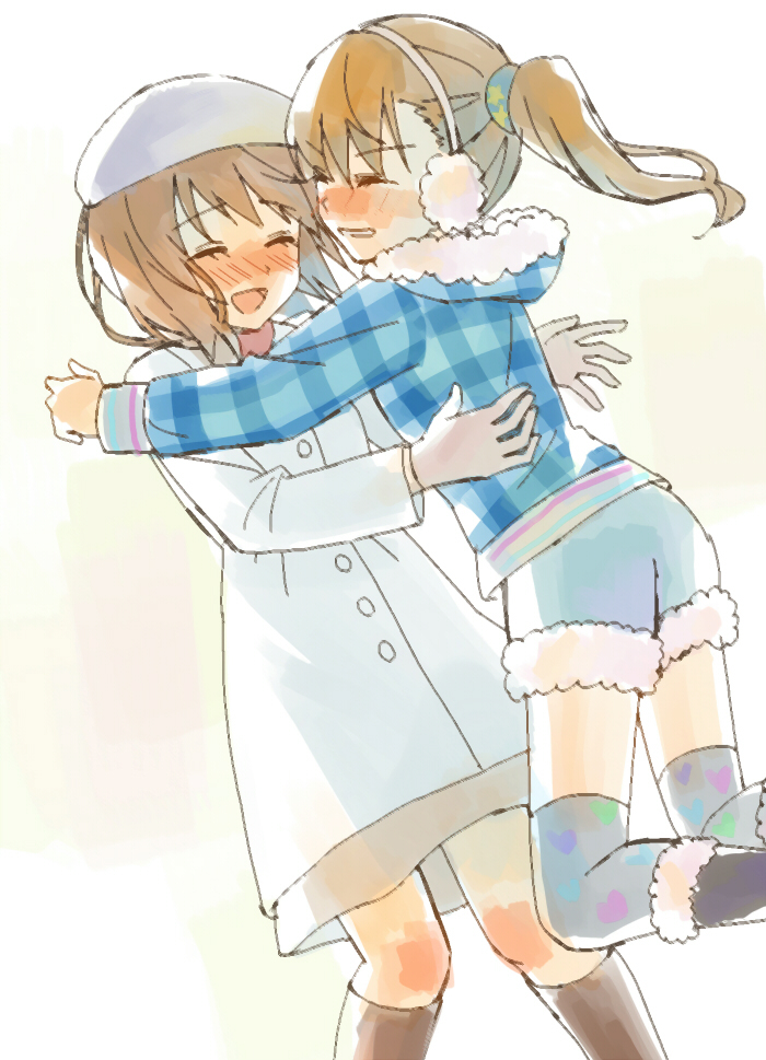 hagiwara yukiho and futami mami (idolmaster) drawn by k_(00xxk)
