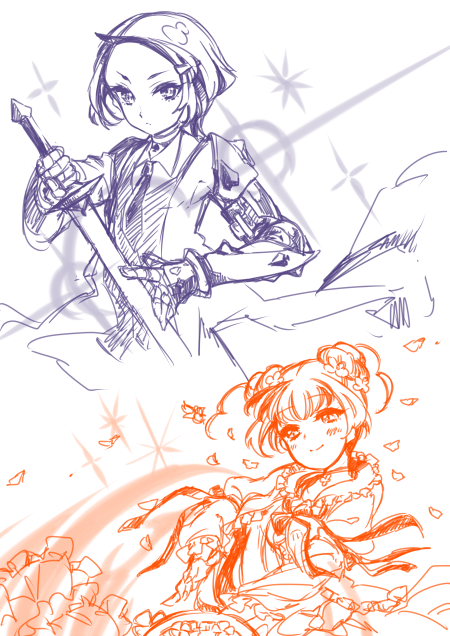 kenzaki makoto and yotsuba alice (precure and 1 more) drawn by namurokku