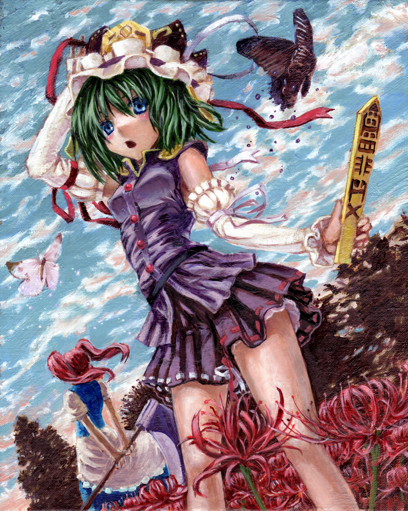 shiki eiki and onozuka komachi (touhou) drawn by kabaji