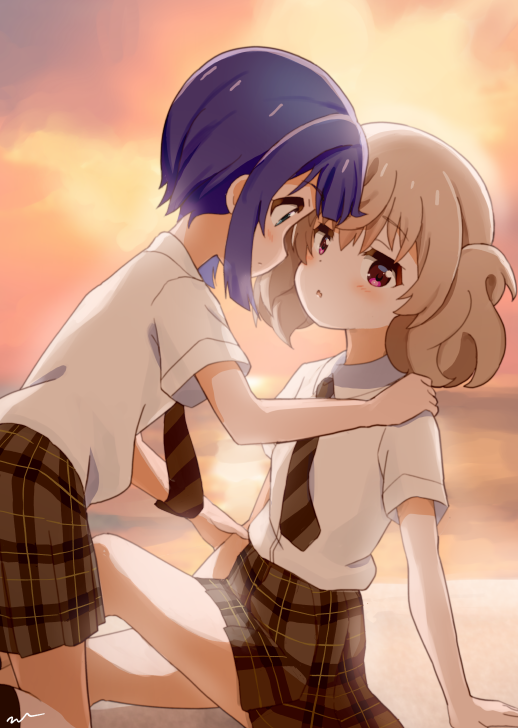 yoshinaga koi and minagi hiyori (slow loop) drawn by aayh