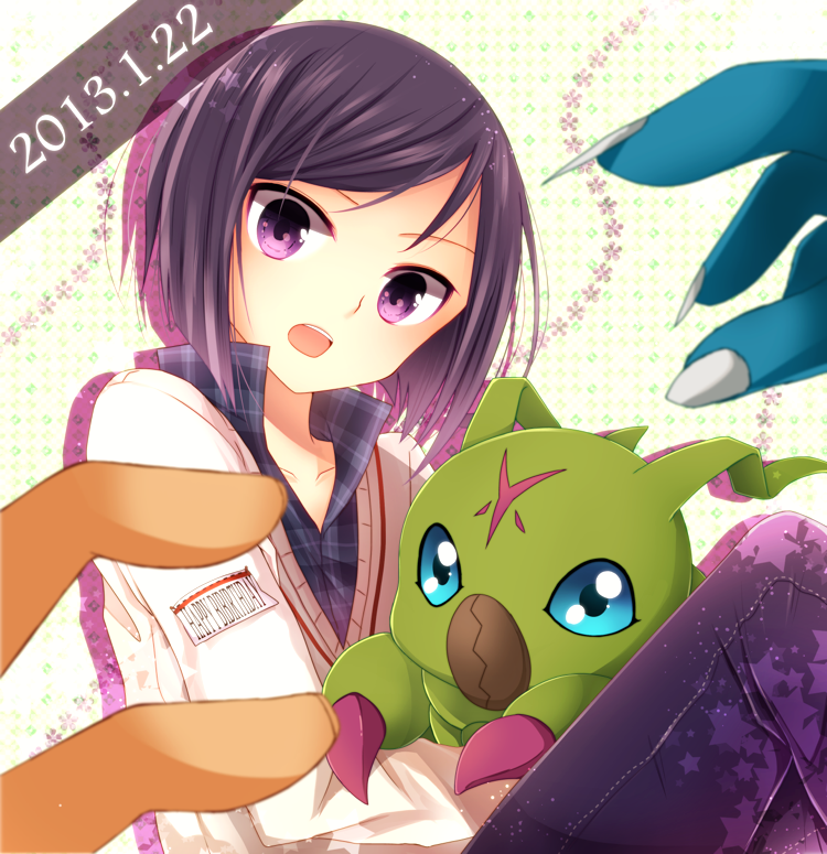 ichijouji ken and wormmon (digimon and 1 more) drawn by goma_(11zihisin)