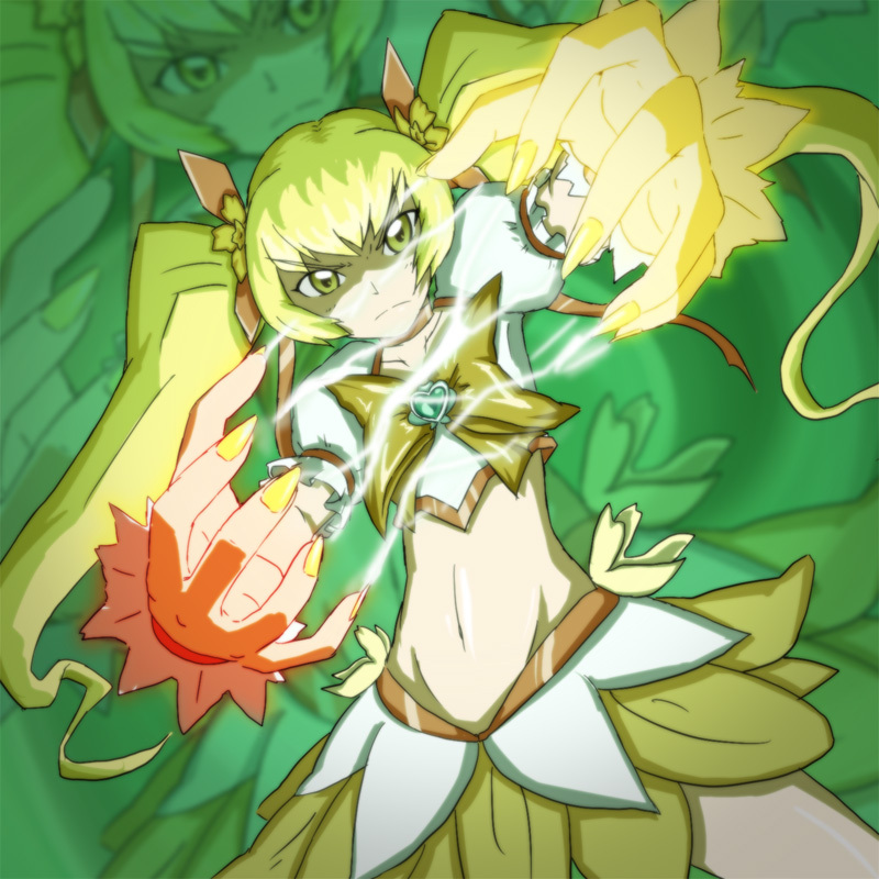 myoudouin itsuki and cure sunshine (precure and 3 more) drawn by ka-9