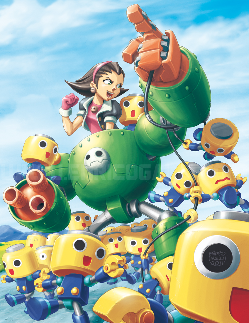 tron bonne and servbot (mega man and 1 more) drawn by enricogalli