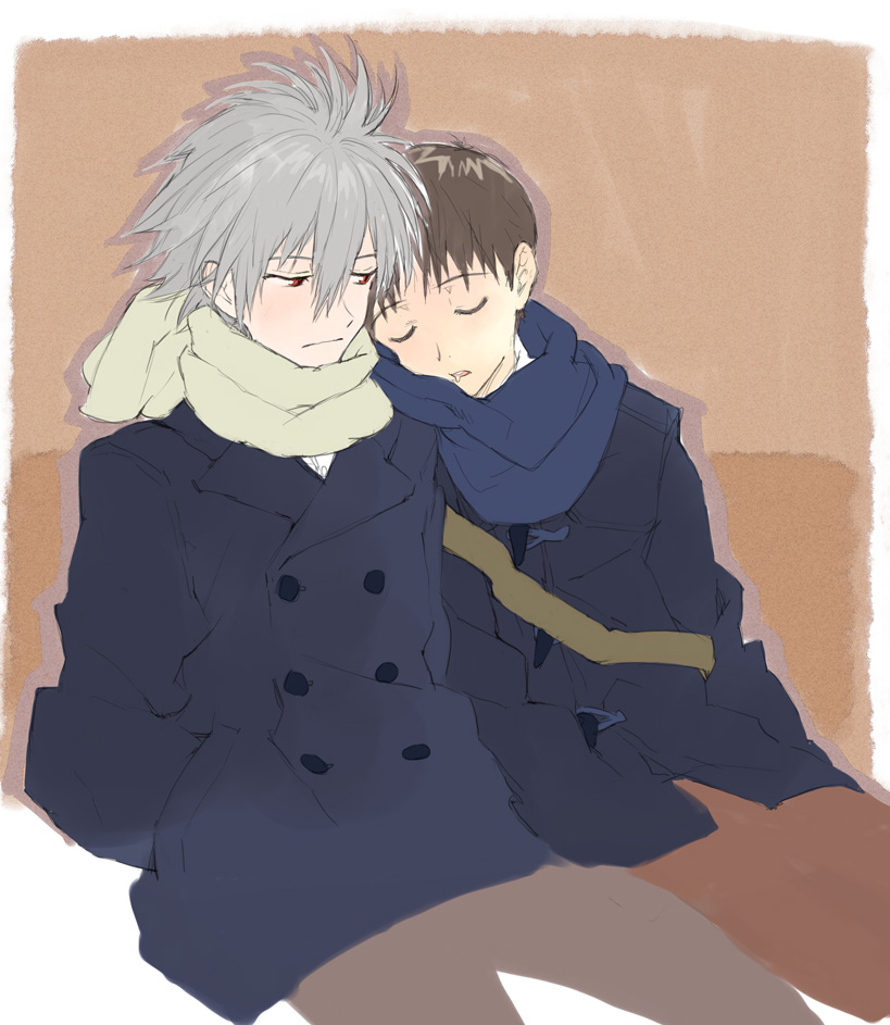 ikari shinji and nagisa kaworu (neon genesis evangelion) drawn by chocolate_sable