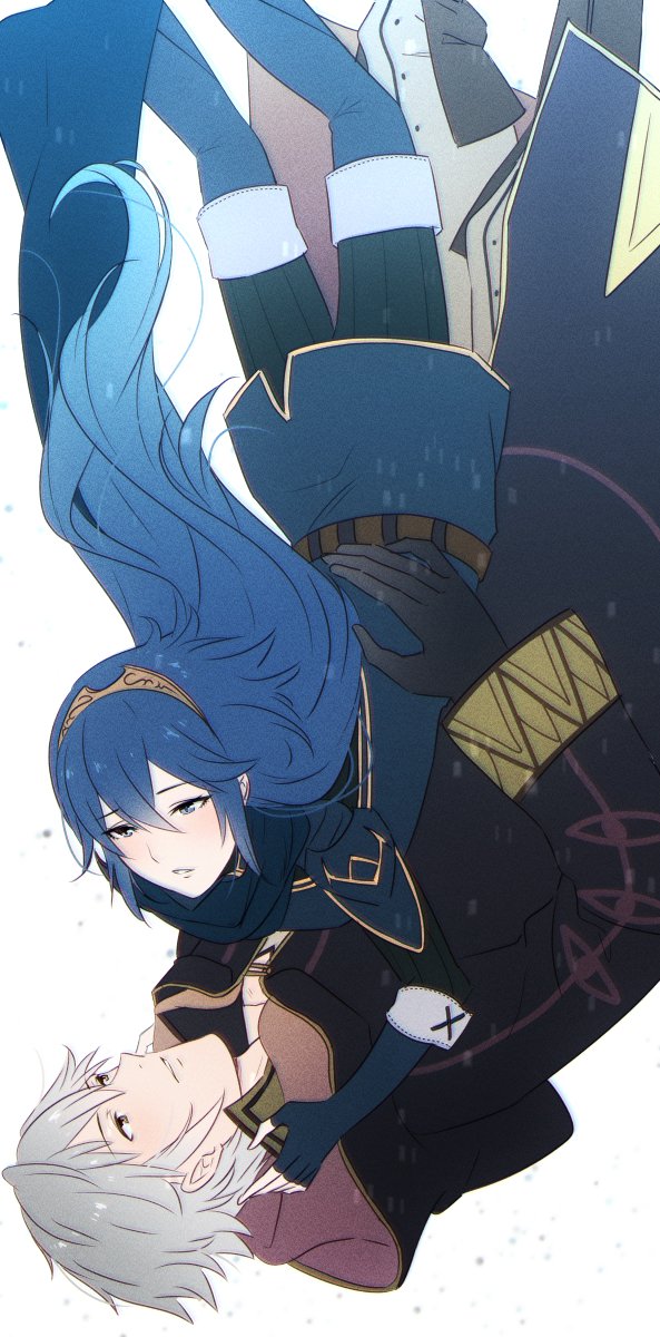 lucina and male robin (fire emblem and 1 more) drawn by ameno_(a_meno0)