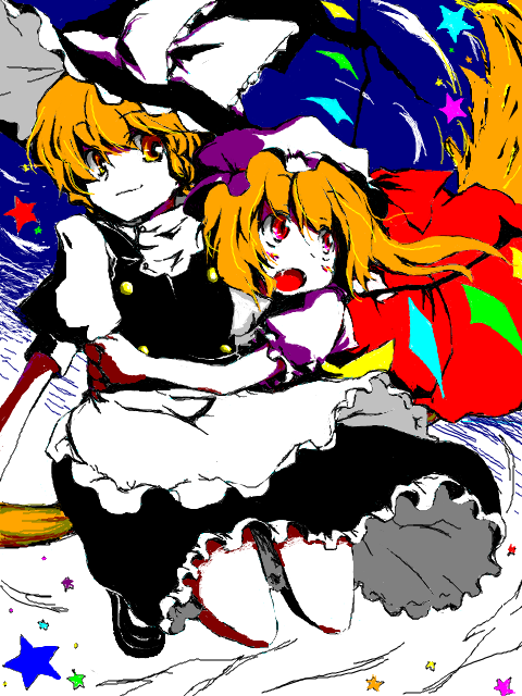 kirisame marisa and flandre scarlet (touhou) drawn by itsuki_kuro