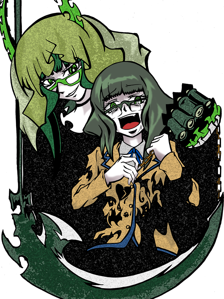dead master and takanashi yomi (black rock shooter) drawn by namari_fudetarou