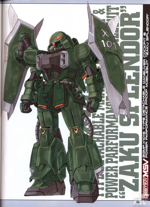 zaku warrior and zaku splendor (gundam and 3 more) drawn by ookawara_kunio
