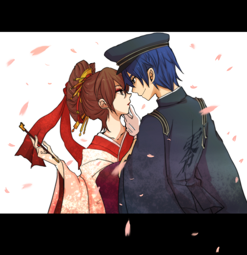 kaito and meiko (vocaloid and 1 more) drawn by donsuke_(radon)