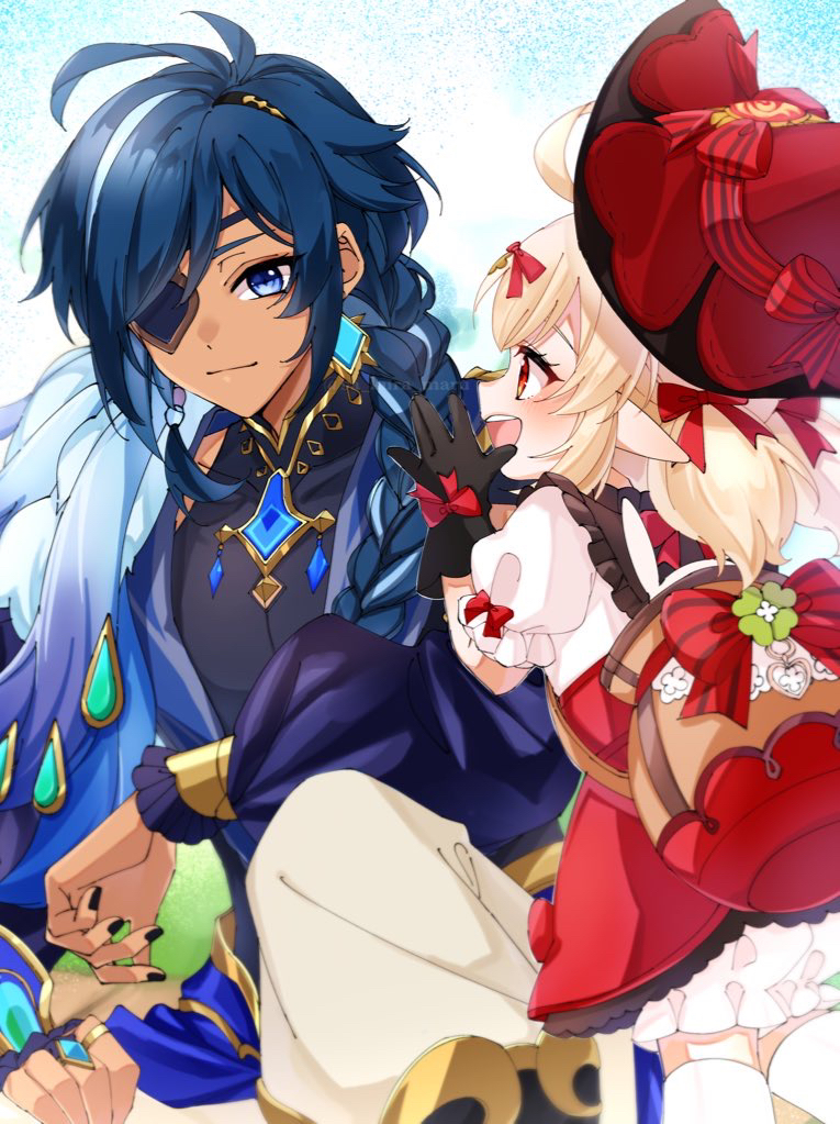 kaeya and klee (genshin impact) drawn by sa_kura_maru
