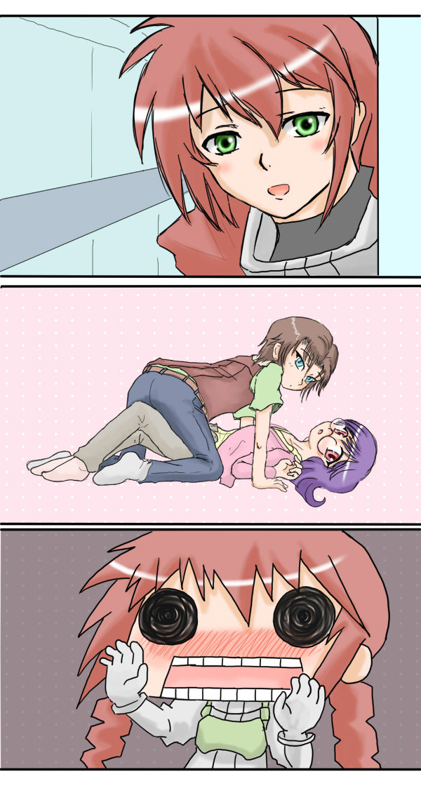 tieria erde, feldt grace, and lockon stratos (gundam and 1 more) drawn by hakucchi