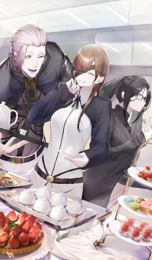 yu mei-ren, ophelia phamrsolone, akuta hinako, and scandinavia peperoncino (fate and 1 more) drawn by kurogiri